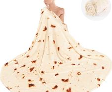 Burritos Blanket, 60 inch Double Sided Burritos Tortilla Blanket for Adult and Kids, Tortilla Throw Blankets, Giant Funny Realistic Food Blanket Throw Wrap Blanket MULTIPLE SIZES AVAILABLE, SEE DESCRIPTION (FREE POSTAGE)