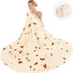 Burritos Blanket, 60 inch Double Sided Burritos Tortilla Blanket for Adult and Kids, Tortilla Throw Blankets, Giant Funny Realistic Food Blanket Throw Wrap Blanket MULTIPLE SIZES AVAILABLE, SEE DESCRIPTION (FREE POSTAGE)