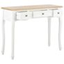 Dressing Console Table with 3 Drawers White Image 3