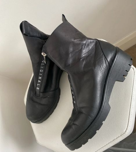 Black Leather Ankle Boots