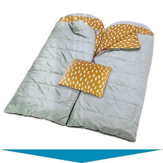 sleeping bag with cotton flannel lining and matching pillow   New