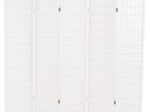 Folding 5-Panel Room Divider Japanese Style 200x170 cm White