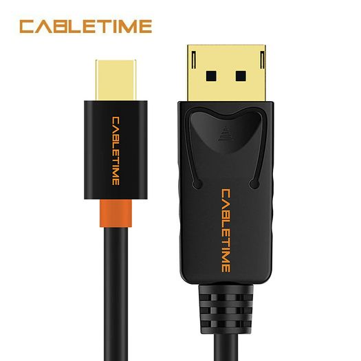 Cabletime 3M Mini DisplayPort to DisplayPort v1.2 Male (4K@60Hz) (Video-Audio) (Gold-Plated) Cable (Brand New/Warranty)