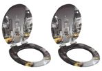 WC Toilet Seats 2 pcs with Soft Close Lids MDF New York Design