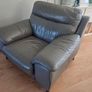 DFS Leather Sofa, Armchair and Ottoman Set Image 5