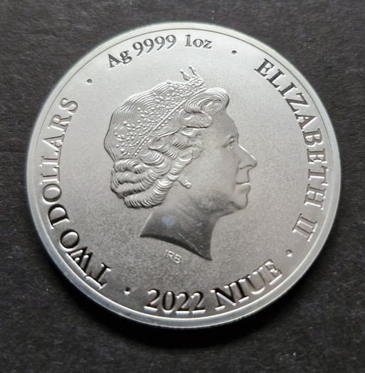 2 Dollars Bitcoin 2022  1 oz Silver .999  Niue  Coin