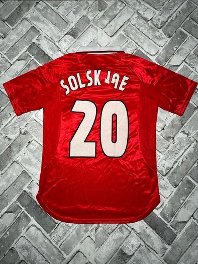 Vintage Umbro Manchester United 1999 Champions League The Final Nou Camp Home Jersey No.20 Solsjkaer Mens Size Small