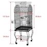 Large Parrot Cage Large Bird Aviary with Pedestal Wheels, with Open Skylight for Canary Parrot Wire Bird Cage (excluding toys) Image 5