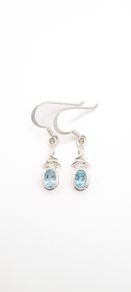 Celtic Knot Blue Topaz Silver Earrings