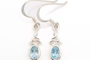 Celtic Knot Blue Topaz Silver Earrings