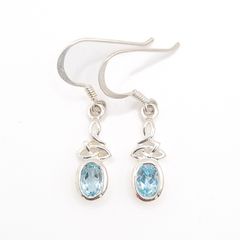 Celtic Knot Blue Topaz Silver Earrings