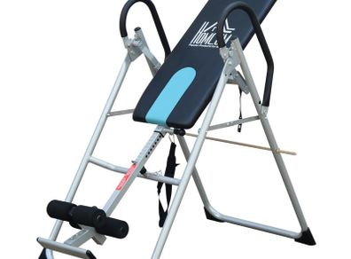 HOMCOM Foldable Gravity Inversion Table AB Exercise Bench Back Therapy Home Fitness Bench, Multi