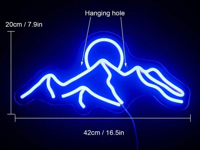 Desert Sunset Neon Light Sign Blue Led Neon Signs for Bedroom Landscape Shape Neon Wall Lights Light Signs Custom Made Neon Lights (FREE POSTAGE)