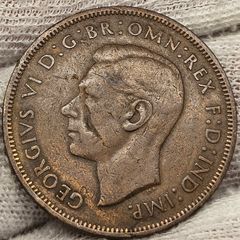 Great Britain 1938 King George VI Penny Possible Obverse Mint Error Planchet Error
