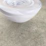 A Small Kosta Boda Art Glass Bowl with White Swirl Detail Image 2