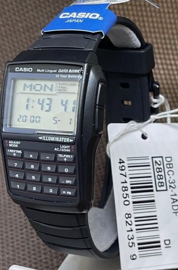CASIO DBC-32-1A Calculator Watch - Telememo 25 Databank - New with tags