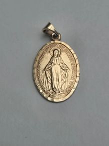 9ct Yellow Gold Miraculous Medal Pendant