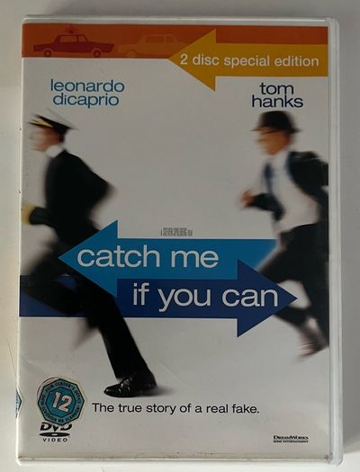 Catch me if you can. DVD movie. Staring Leonardo DiCaprio and Tom Hanks.
