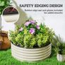 Galvanised Raised Garden Bed with Safety Edging, Outdoor Raised Planter Box with Gloves, 120 x 120 x 43cm, Cream White Image 6