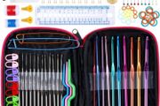 Crochet Hooks Set 100pcs Knitting Tool Accessories with Pink Case