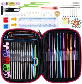 Crochet Hooks Set 100pcs Knitting Tool Accessories with Pink Case