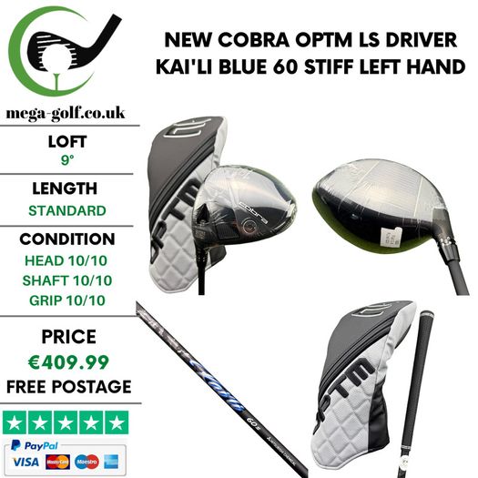 New Cobra OPTM LS Driver / 9 Degree / Kai'li Blue 60 Stiff / Left Hand