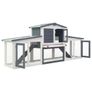 Large Rabbit Hutch Grey 204x45x85 cm Image 2