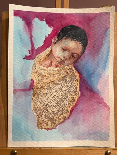 Original Watercolour Baby