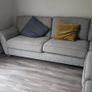 Gray fabric corner chase sofa with footstool Image 10