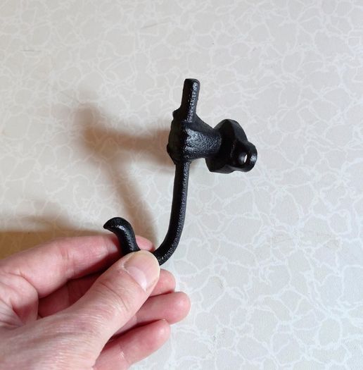 Black Cast Iron Hand Wall Hook (new).