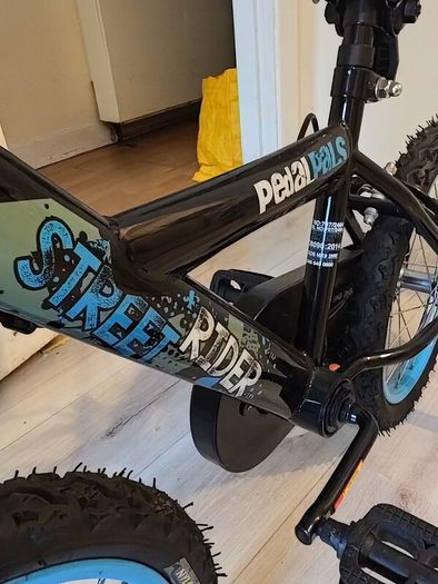 Kids Pedal Pals Street Rider Bike with Stabilizers + Pump