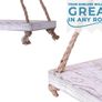 Rustic Set of 2 Wooden Floating Shelves with String  Farmhouse Hanging Shelves for Living Room Wall Small Kitchen Shelves with Rope 17 Inch x 5.2 Inch SINGLE SHELF ALSO AVAILABLE, SEE DESCRIPTION (FREE POSTAGE) Image 8
