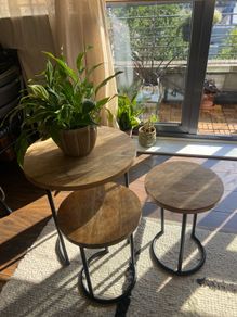 Helen James Considered Chevron Wood Table Nest