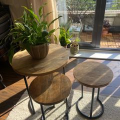 Helen James Considered Chevron Wood Table Nest