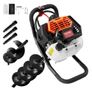 Post Hole Digger Gas Powered, 52CC 1450W Earth Auger, Gas Auger with 6" & 10"Auger Drill Action Design Bits & 3 Extension Rods, Post Fence Hole Digger Image 6