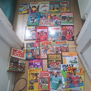 Comics annuals soccer books and other collectables
