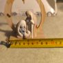 Porcelain nativity set with wooden star stable pastel 15x10x5 cm Image 3