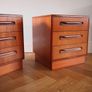 Delivery Available G Plan Fresco Teak Bedside Cabinets Chests Of Drawers Mid Century Vintage Retro Pair Image 6