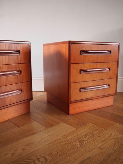 Delivery Available G Plan Fresco Teak Bedside Cabinets Chests Of Drawers Mid Century Vintage Retro Pair