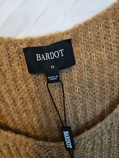 Bardot Brown Knit Cutout Midi Dress