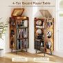 Record Player Stand, 4-Tier Vinyl Record Storage Cabinet Holds up to 300+ Albums Image 3
