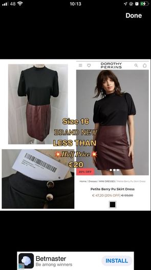 Dorothy Perkins Dress Petite Size 16