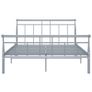 Bed Frame Grey Metal 140x200 cm Image 4