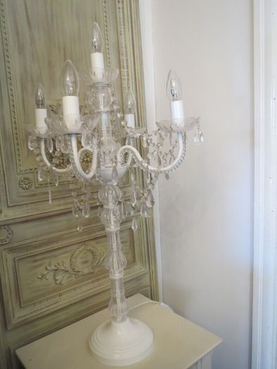 5 arms candelabra shabby chic lamp