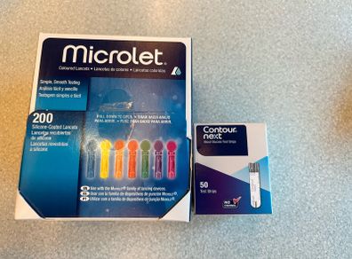 Contour next blood glucose diabetic test strips pack 50 with lancets 200
