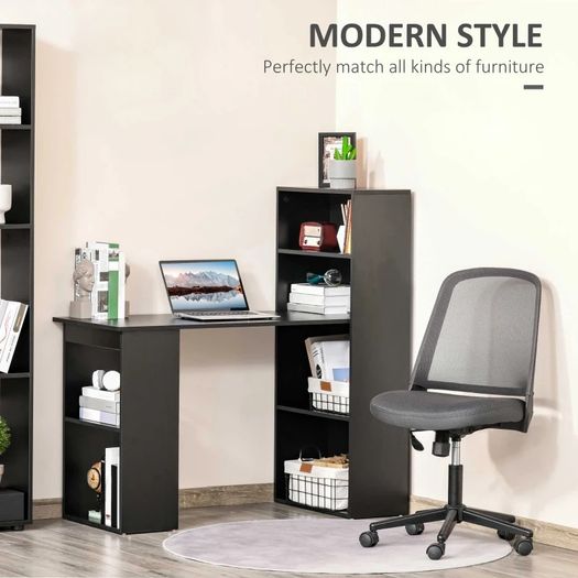 120cm Modern Computer Desk Bookshelf Writing Table Workstation 6 Shelves (FREE SHIPPING)