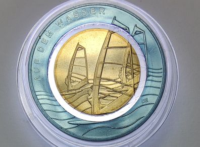 Germany 10 Euro Base Metals (Polymer Ring) Uncirculated Coin 2021 - On the Water (F) - Air Moves