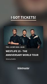 2 x Seated Westlife Tickets