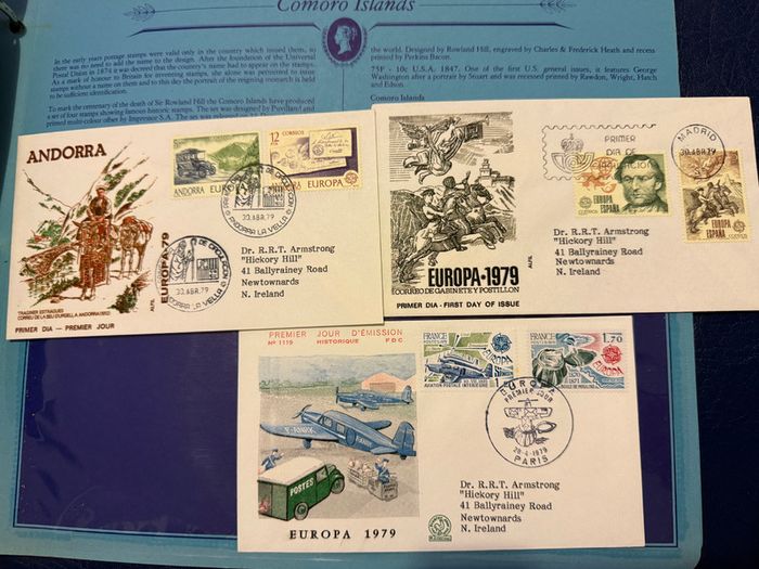 Stamps - Sir Rowland Hill 1979 First Day Covers Album - Great Historic Stamps + Europa 79