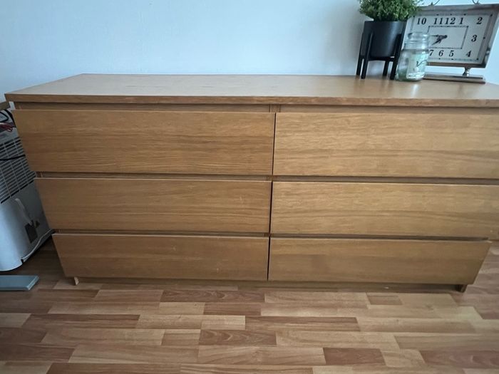 Ikea Malm dresser chest - Oak Finish